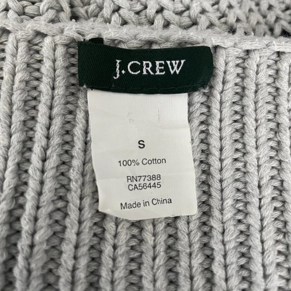 J. CREW GRAY NAVY STRIPED RIPPLE STITCH BOATNECK KNIT SWEATER SMALL - Picture 8 of 9